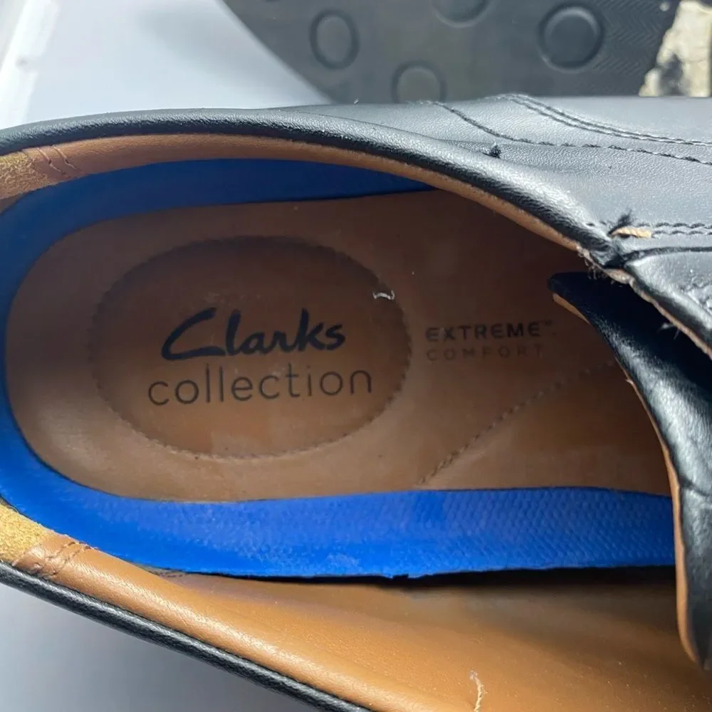 Clarks Collection Extreme Comfort Black Oxford Shoes Mens 12 Leather Dress Work